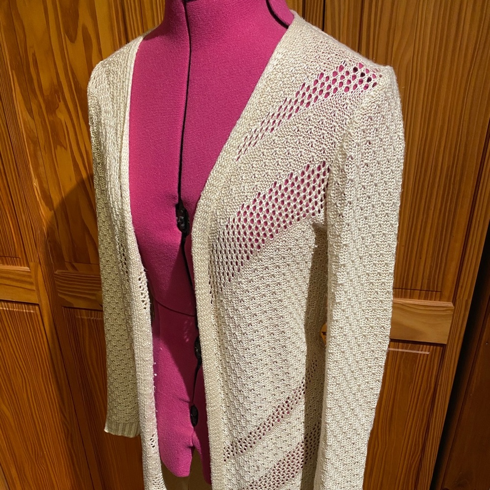 Boho beachy crocheted long sleeved cardigan